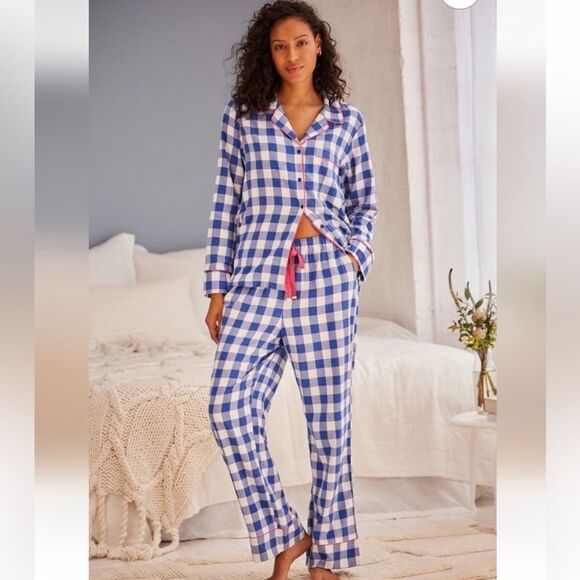 Bath & Body Works Blue and White Gingham Flannel Pajama in Size 10R. NWT! - Picture 3 of 11